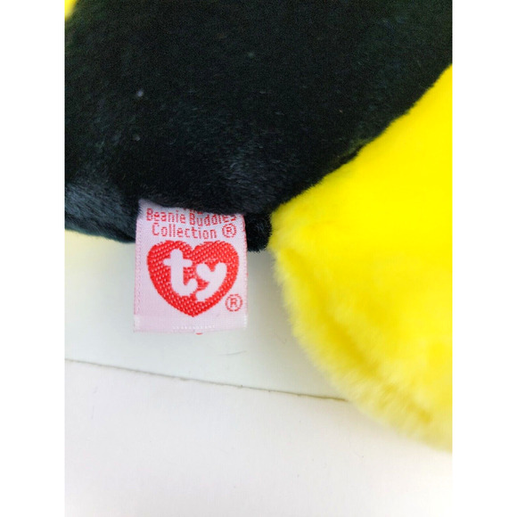 1998 VINTAGE TY Beanie Buddy Bubbles Fish 11” Yellow Plush Stuffed Animal Toy - Picture 8 of 12